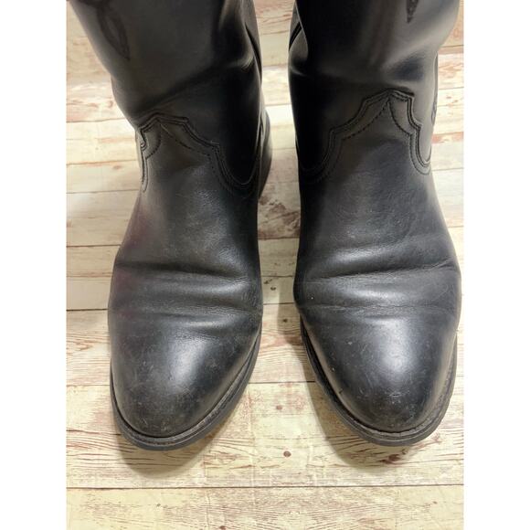 Ariat Heritage Ropers Cowboy Full Grain Boots Black Leather Men\'s 9.5EE Wide main image 4
